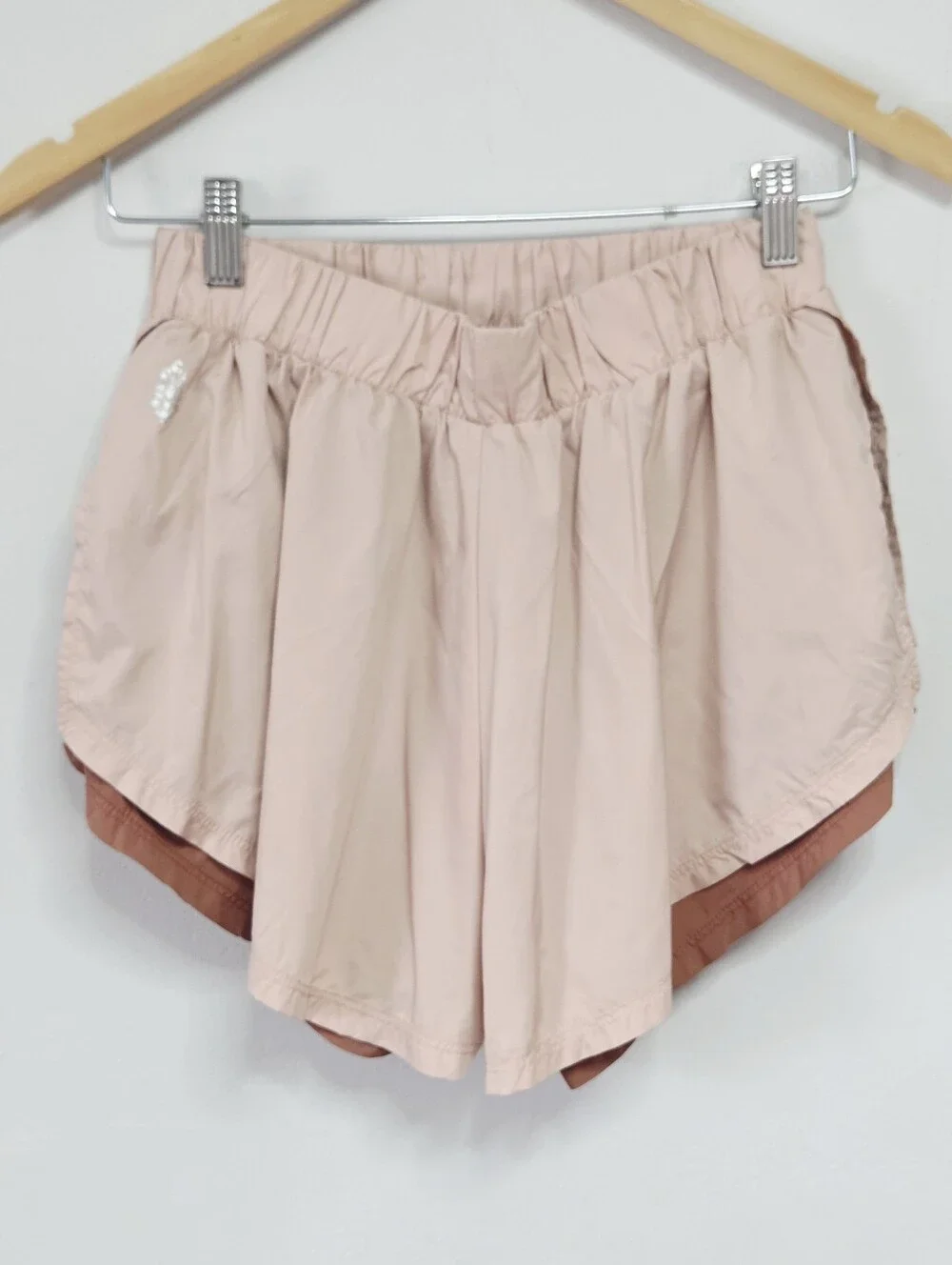 Free People Run For It Shorts Rusted Coral Combo Medium